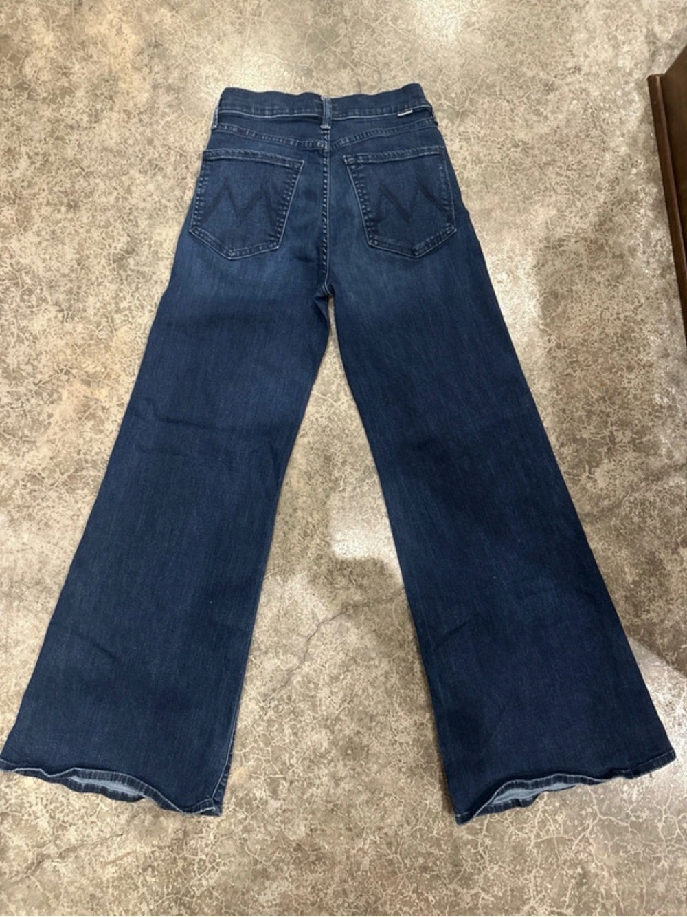 MOTHER Dark Blue Wide Leg High-Rise Jeans